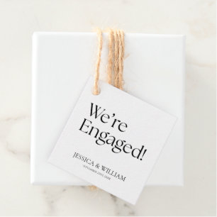 We're Engaged Minimalist Engagement Party Favour Tags