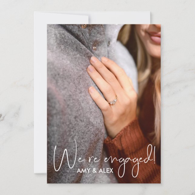 We're Engaged! Modern Engagement Party Invitation (Front)