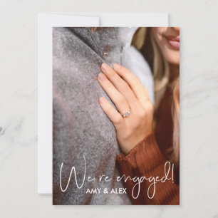We're Engaged! Modern Engagement Party Invitation