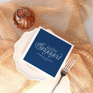 We're Engaged Modern Minimalist Engagement Party Napkin