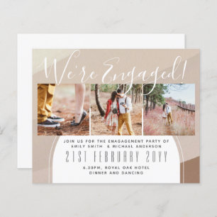 We're Engaged! Modern Photo Collage Invites BUDGET