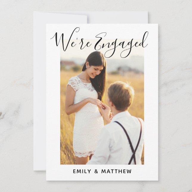 We're Engaged Personalised Photo Engagement Party Invitation (Front)
