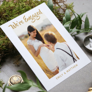 We're Engaged Personalised Photo Engagement Party Postcard