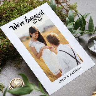 We're Engaged Personalised Photo Engagement Party Postcard