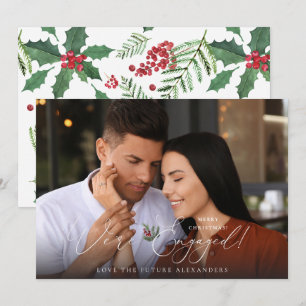 We're Engaged Photo Ele Holly Berry Holiday -HB