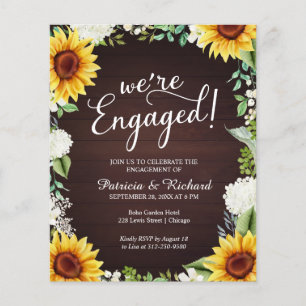 We're Engaged Rustic Engagement Party Invitation