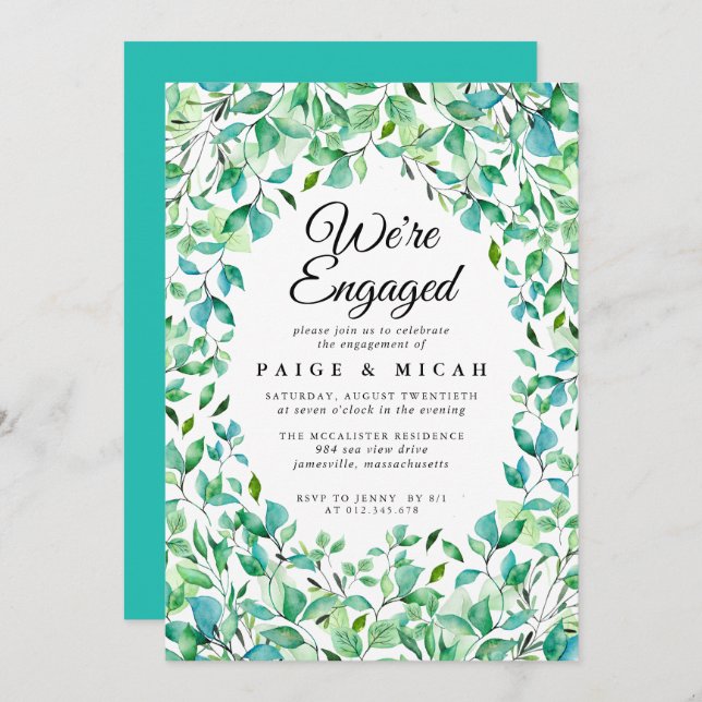 We''re Engaged Tropical Engagement Announcement (Front/Back)