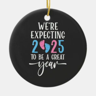 We're Expecting 2025 to Be a Great Year Couples Ceramic Tree Decoration
