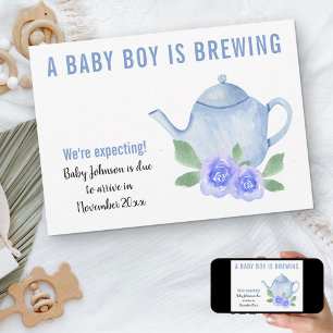We're Expecting A Baby Boy is Brewing Pregnancy Announcement