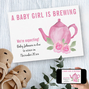 We're Expecting A Baby Girl is Brewing Pregnancy Announcement