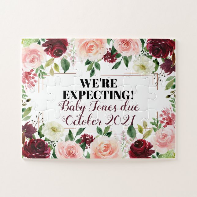 We're Expecting A Baby Unique Pregnancy Reveal Jigsaw Puzzle (Horizontal)