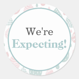 We're Expecting! Announcement Baby Birth Sticker