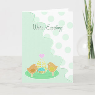 We're Expecting Announcement Birds and Egg Card