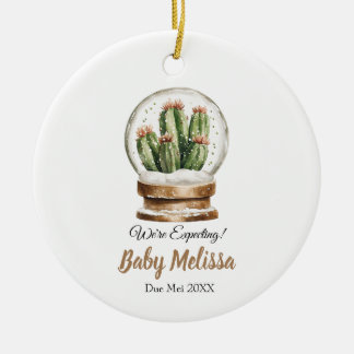 We're Expecting Baby Cactus Parents To Be Gift Ceramic Tree Decoration