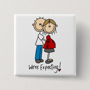 We're Expecting Baby Tshirts and gifts 15 Cm Square Badge