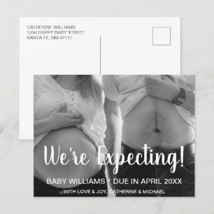 We're Expecting Funny Photo Birth Announcement Postcard
