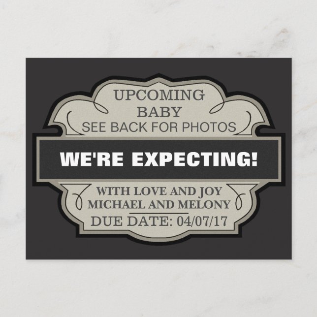 We're Expecting! Personalised Announcement Postcard (Front)