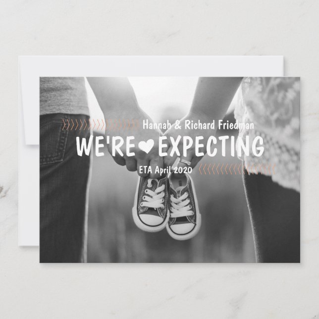 We're Expecting Pregnancy Photo Announcement (Front)