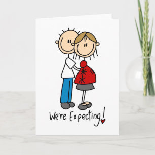 We're Expecting! Pregnant Stick Figure Card