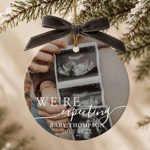 We're Expecting Ultrasound Photo Christmas Ceramic Tree Decoration