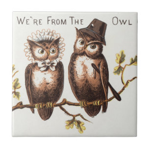 We're from the Owl Country: Chromolithograph Art Tile