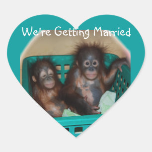 We're Getting Married Heart Sticker