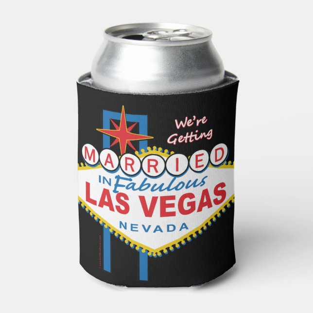 We're Getting Married in Las Vegas Can Cooler (Can Front)