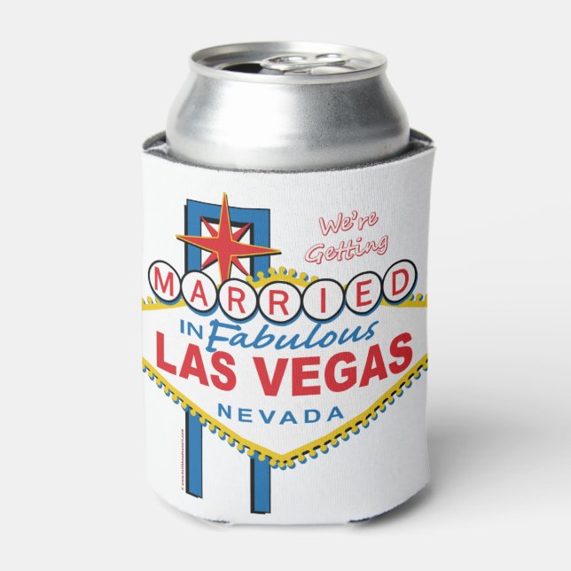 We're Getting Married in Las Vegas Can Cooler (Can Front)