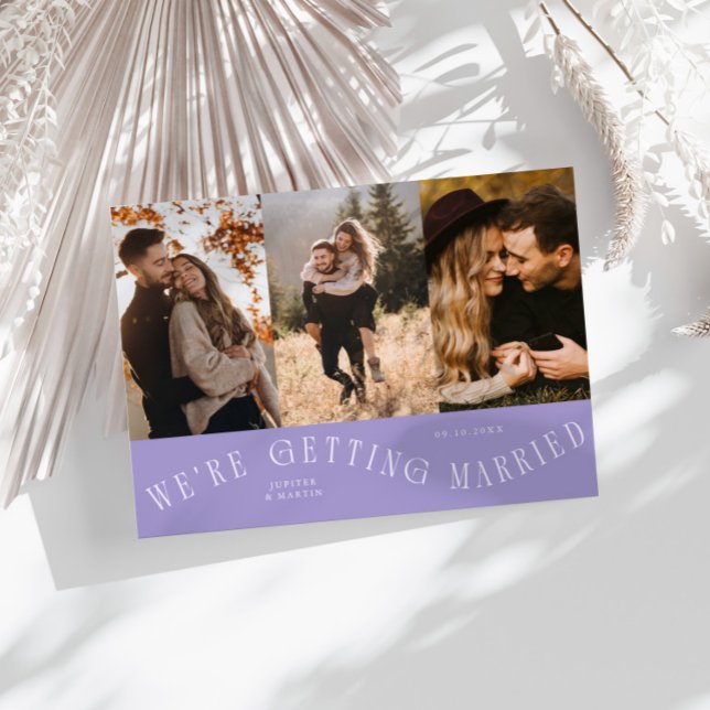 We're Getting Married Multi Photo Lilac Save The Date (Creator Uploaded)