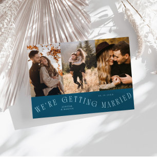 We're Getting Married Multi Photo Teal Save The Date