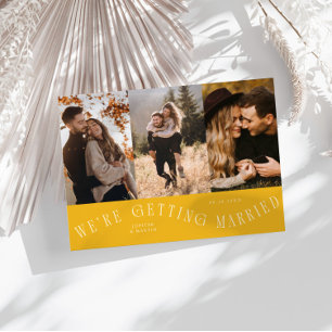 We're Getting Married Multi Photo Yellow Save The Date