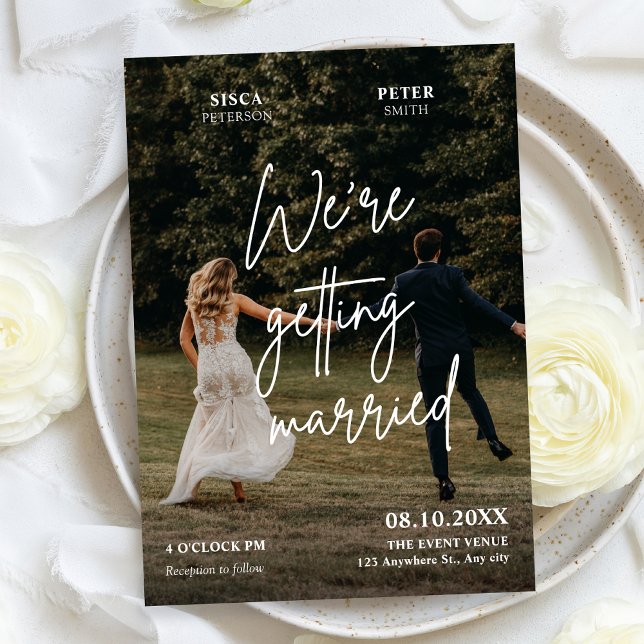 We're getting married photo wedding  invitation (Creator Uploaded)