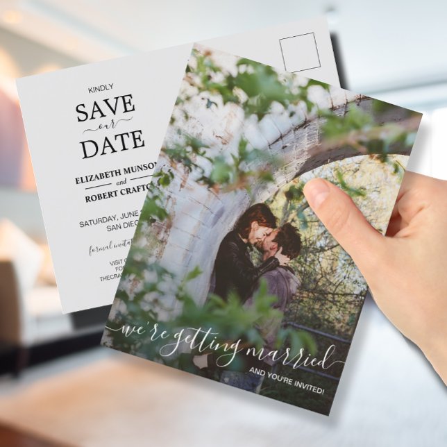 We're Getting Married Photo Wedding Save the Date Announcement Postcard (Creator Uploaded)