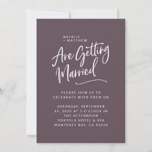 We're getting married script wedding invitation