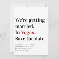 We're Getting Married Vegas Wedding Save the Date