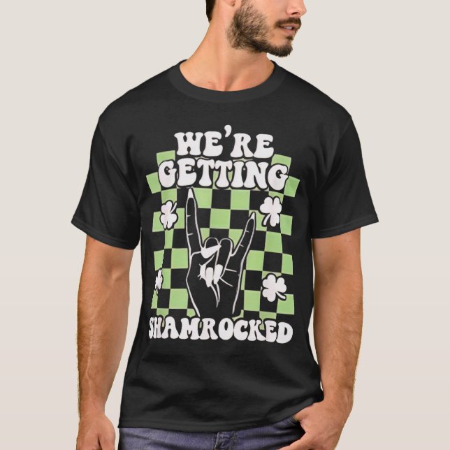 We're Getting Shamrocked St Patricks Day Bachelore T-Shirt (Front)