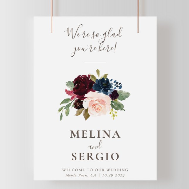 We're Glad You're Here Classic Wedding Welcome Poster (Creator Uploaded)