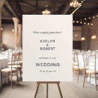 We're Glad You're Here Minimalist Wedding Welcome
