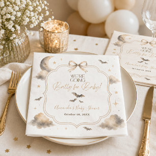 We're Going Batty for Baby Moon Bat Baby Shower Napkin