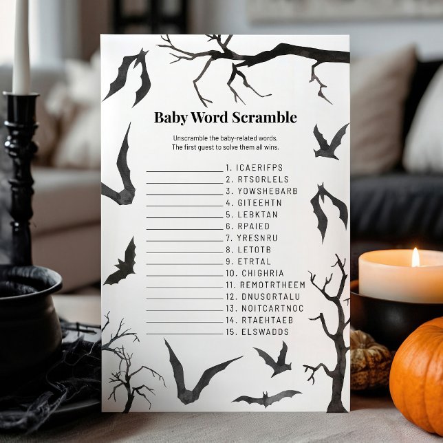 We're Going Batty Halloween Word Scramble Game (Creator Uploaded)