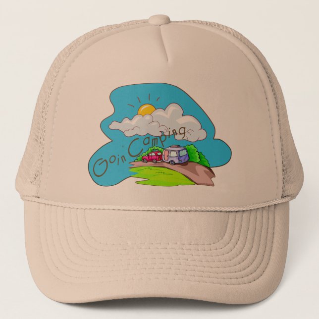 We're Going Camping Trucker Hat (Front)