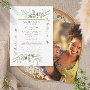 Were Going Micro Downsized Photo Wedding Invitation