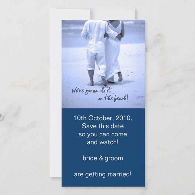 We're Gonna Do It On The Beach! Save The Date (Front)