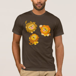 "We're Here!!" Cute Cartoon Lions T-shirt