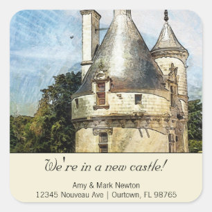 We're in a New Castle Custom New Address Square Sticker