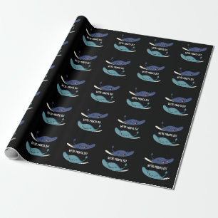 We're Manta Be Funny Manta Ray Pun Dark BG Wrapping Paper