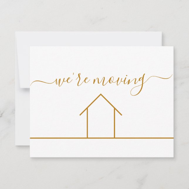 We're Moving Chic Gold Change of Address New Home Card (Front)