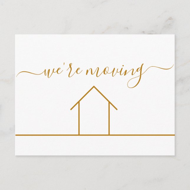 We're Moving Chic Gold Change of Address New Home Postcard (Front)