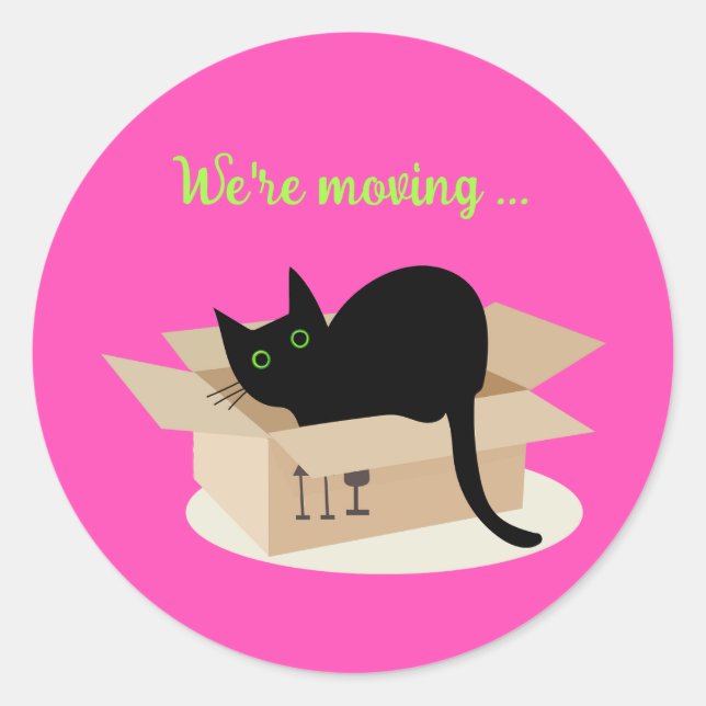 we're moving classic round sticker (Front)