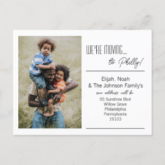 We're Moving Family Photo Announcement Postcard